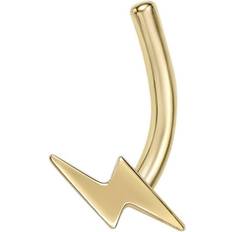 Unisex Piercings Lavari Jewelers Lila Moon 14k Gold Lightning Bolt Curved Nose Stud, Women's, Yellow