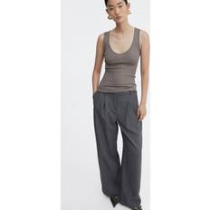 Mango Femme Chemisiers Mango Blackberry Silk top Kvinde Bluser hos Magasin Grey