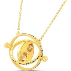 Harry Potter Jewelry Hermione Time Travel Magical Hourglass Rotating Necklace, Time Turner, Gold 22"