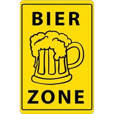 Blechschild 20x30 cm Bier Zone Gelbes