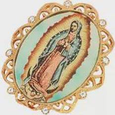 Women Brooches Symbols of Faith Gold-tone Our Lady Guadalupe Oval Pin, Women's, Multi