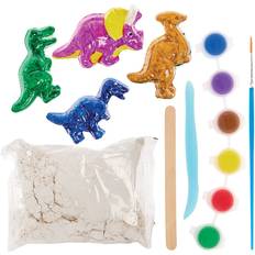 Brown DIY Baker Ross FX646 Dinosaur Mould and Paint Kit Clay Arts and Craft for Kit for Kids