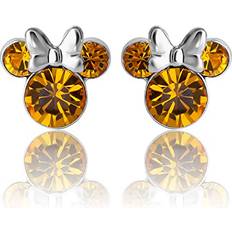 Disney Women Jewelry Disney Womens Minnie Mouse Birthstone Stud Earrings November topaz November topaz