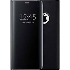 Iphone 8 plus flip cover MTP Products Luksus Series Mirror View iPhone 7 Plus 8 Plus Flip Cover Sort