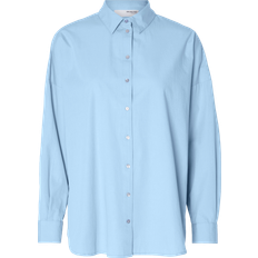 Kaschmir Hemden Selected Femme Oversize Hemd Blau