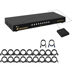 KVM Switches CKLau CKLau 4Kx2K 8 Port HDMI KVM Switch with Cables and USB 2.0 Hub, Rack Mount KVM Switch Supports Keyboard Mouse Switching for Windows, Linux, Mac, Debian, Ubuntu, Fedora, Raspberry Pi and Ubuntu