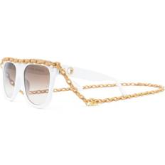 Solbriller Linda Farrow Dakota Solbriller - White/Taupe/Brown/Light Gold
