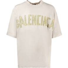 Balenciaga Tøj Balenciaga Oversized Distressed Logo-Print T-Shirt - White
