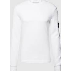 Calvin Klein Jeans Maglietta Maniche Uomo Badge Waffle LS Tee - Bright White