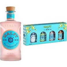 Malfy Flavoured Gin Bundle: Rosa Pink Grapefruit Gin, 70cl Miniatures Gift Box Selection, 4x5cl