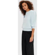 Tencel Tröjor Selected Puffärmar Sweatshirt Blå