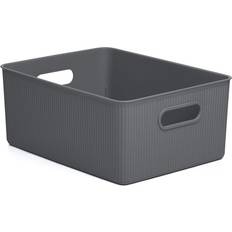 Negro Cajas y Cestas Tatay L 15L Baobab Gris Antracita 29x38x16 cm Cesta