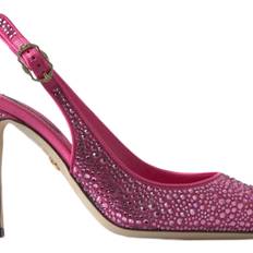 Viskos Pumps Dolce & Gabbana Pink Slingbacks Crystal Pumps Shoes EU38.5/US8