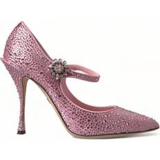 Viscose Shoes Dolce & Gabbana Pink Strass Crystal Heels Pumps Shoes EU40.5/US10