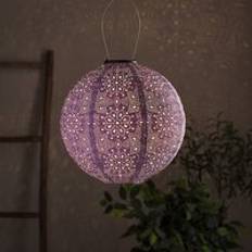 Lights4fun Tyvek Purple Moroccan Hanging Solar Lantern