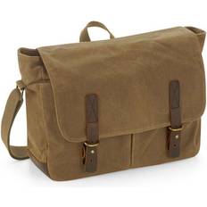 Canvas Messengertaschen Quadra Handtasche, Botentasche Heritage Lederakzente, Beige