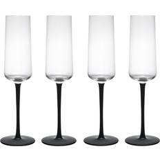 Black Champagne Glasses Mikasa Palermo Crystal Flutes Champagne Glass 25cl 4pcs