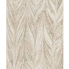 Wallpapers York Wallcoverings Warm Neutral Ebru Marble Vinyl Paper Unpasted Matte Wallpaper 21 in. x 33 ft