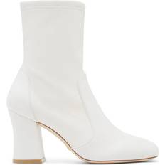 Man - Ruime Pasvorm Enkellaarzen Stuart Weitzman CURVEBLOCK SOCK BOOTIE, Seasonal styles, CREAM, STRETCH NAPPA