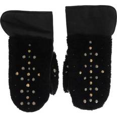 Fårskinn Handskar Dolce & Gabbana Black Leather Shearling Studded Gloves