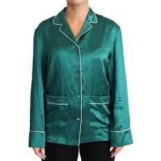 Dolce & Gabbana Pyjamas Dolce & Gabbana Silk Lounge Sleepwear Top Green