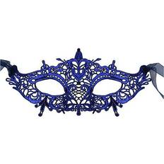 Crowns & Tiaras Luxury Mask Women's Stunning All Blue Lace Masquerade Mask Crown