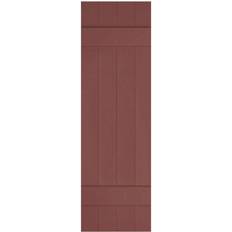 Windows Ekena Millwork 14 Lifetime Vinyl Standard Four Board Joined Board and Batten Pair Burgundy Red Timber Window Shutter Height 34"