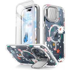 I-Blason Apple iPhone 15 Mobilskal i-Blason Cosmo Mag for iPhone 15 Pro Case with Camera Cover Stand, [Compatible with MagSafe] Slim Stylish Full-Body Protective Case with Built-in Screen Protector Paint