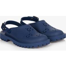 Gucci Boys Blue Gg Logo Rubber Sandals Blue