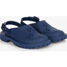 Gucci Boys Blue Gg Logo Rubber Sandals