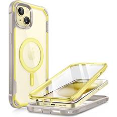 i-Blason AresMag for iPhone 15 Plus Case [6.7 inch] [MagSafe Compatible] Full-Body Dual Layer Anti-Slip Shockproof Rugged Clear Bumper Case with Built-in Screen Protector Yellow