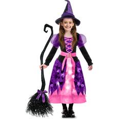 Spooktacular Creations Spooktacular Creations Witch Costume for Girls, Pink Print Witch Costume, Light-up Witch Halloween Costume Dress Up-S