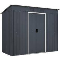 Costway 3.6 7.1 FT Outside Garden Storage Shed Tool Ground Foundation (Building Area )