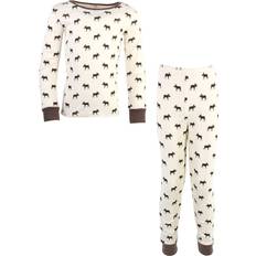 Beige Pajamases Children's Clothing Touched By Nature Touched by Nature Kids' Organic Cotton Tight-Fit Pajama Set, Moose, 3-Toddler