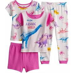 White Pyjamases AME Sleepwear Piece Toddler Welcome to Jurassic World Girl's Set Pajamas and Loungewear Pink/White/Purple 3T