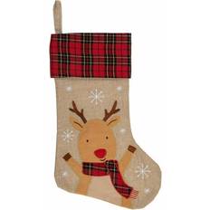 Beige Stockings Northlight 19 Burlap Plaid Whimsical Stocking