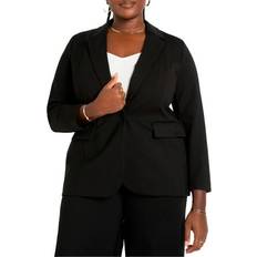 Elastane/Lycra/Spandex Blazers Eloquii Eloquii Women Plus The Ultimate Stretch Suit Long Line One Button Blazer