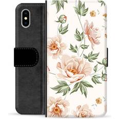 Cover med kortholder til iphone 10 MTP Products iPhone X iPhone XS Premium Flip Cover med Pung Floral