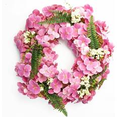 Interior Details Leaf Artificial Pink Floral Blossom Wreath