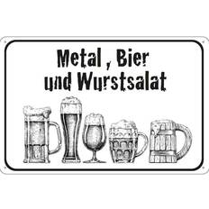 Blechschild 30x20 cm Bier Und Wurstsalat