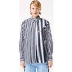 Lacoste Women Shirts Lacoste Women's Striped Cotton Poplin Shirt Blue