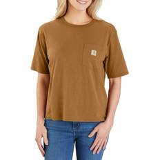 Carhartt Women T-shirts Carhartt Women's Boxy Fit Short Sleeve Tee, Medium, Brown