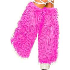 Pink - Women Arm & Leg Warmers Music Legs 5535-NEONPINK Faux Fur Warmers Neon Pink