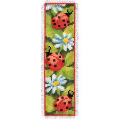 Cotton Needlework Kits Vervaco Bookmark Ladybirds Counted Cross Stitch Kit, Multi-Colour