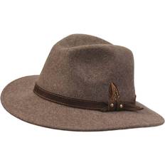 Laksen Country Fedora Felt Hat Brown