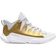 Under Armour Damen Sneakers Under Armour Flow Breakthru Basketballschuhe für Damen Weiß Metallisch Gold Weiß