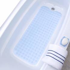 Vinyl Non-Slip Bath Mats SlipX Solutions SlipX Solutions Light Blue Extra Long Bath