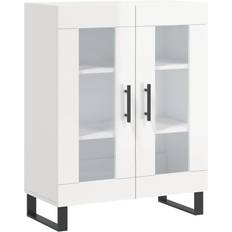 vidaXL 69,5 x 34 x 90 cm Konstrueret Træ Hvid Højglans Skænk