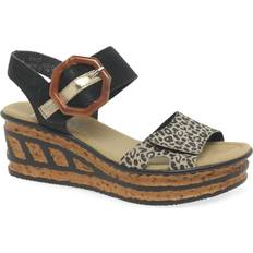 Homme Sandales à talons Rieker Sandales Compensées À Scratch - Noires