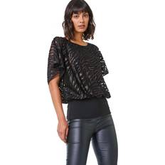 Bronze Chemisiers Roman Animal Burnout Metallic Blouson Top Bronze